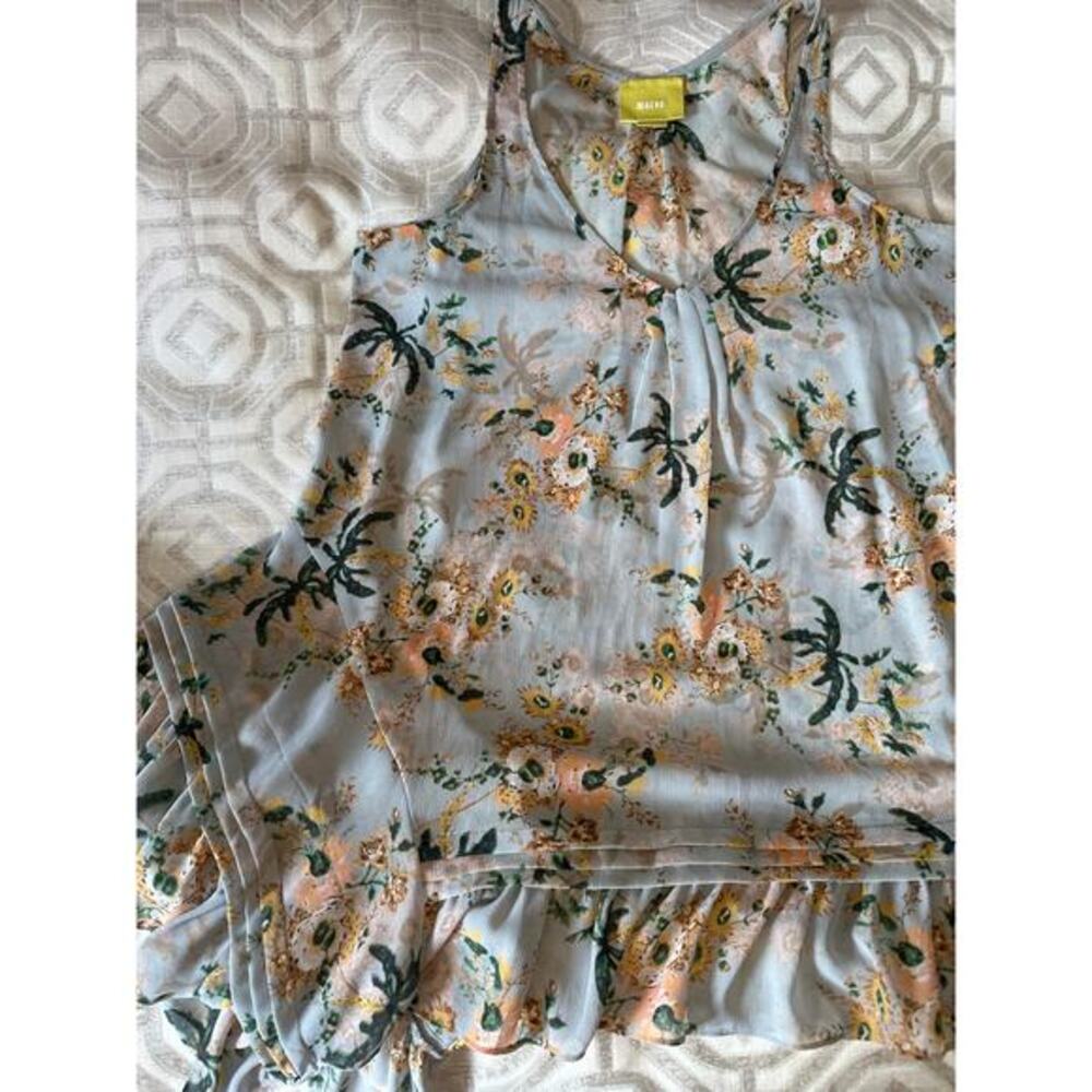 Maeve Anthropologie Floral Handkerchief Hem Sleeveless Cottagecore boho Size S - Picture 6 of 8